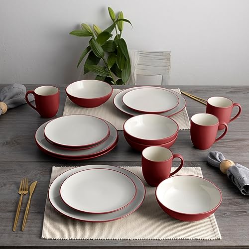 Noritake Colorwave Raspberry 16-Piece Coupe Set, Service for 4 in Raspberry/Red - Thumbnail 5