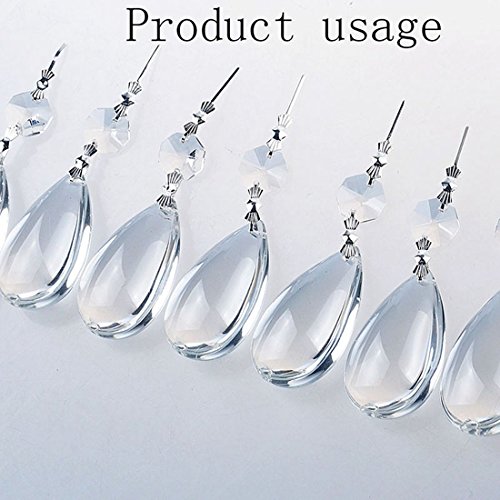 H&D Teardrop Chandelier Crystal Pendants, Clear Crystals Chandelier Prisms Parts, Pack Of 20 #TOP6