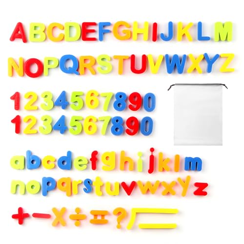 Lettere e numeri magnetici per bambini, 80 pezzi giocattoli educativi, magneti da frigorifero, colorati
