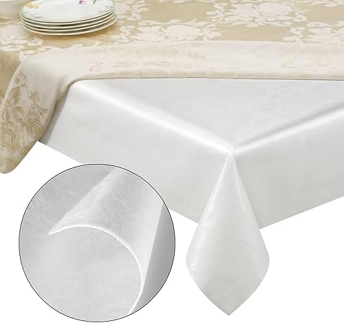 tablecloths by design - Protector de mesa de calidad, funda de vinilo impermeable para una protección superior contra derrames, arañazos y calor -
