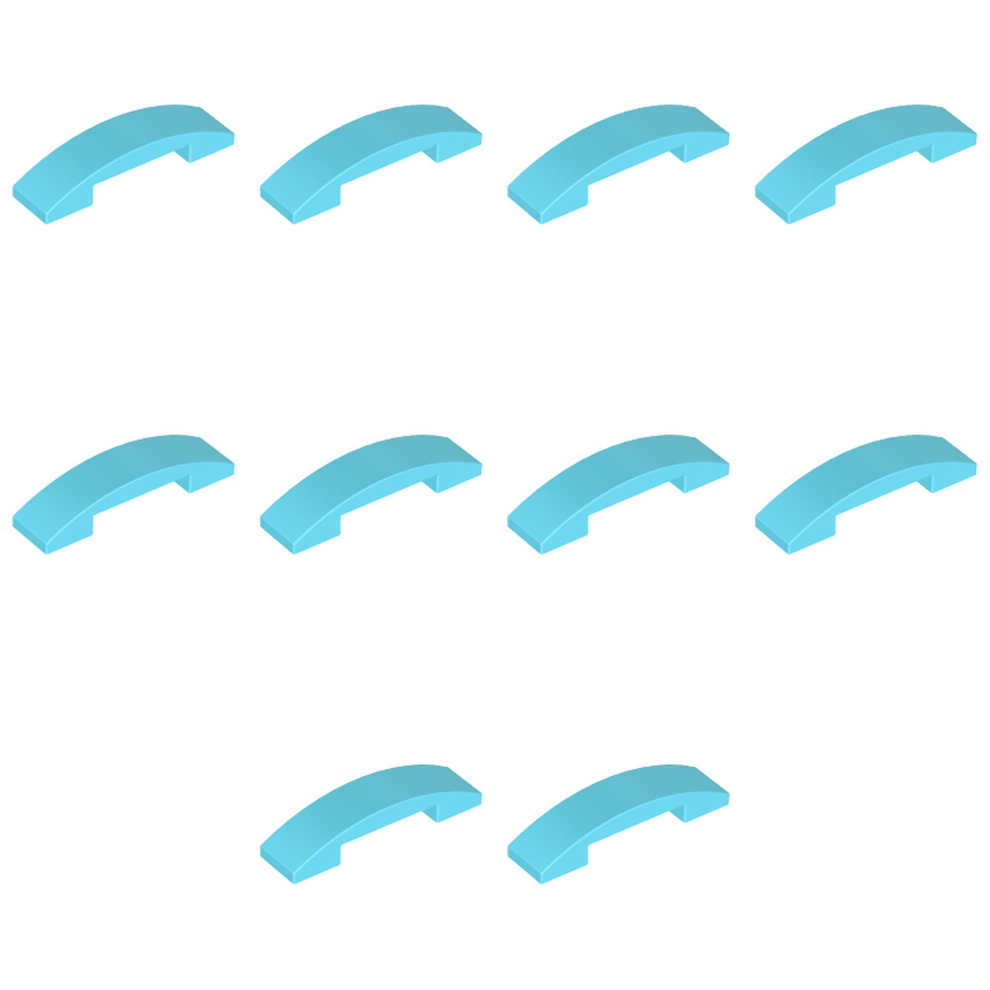 LEGO Slope, Curved 4 x 1 x 2/3 Double Part 93273 (Medium Azure, 2, Bricks)