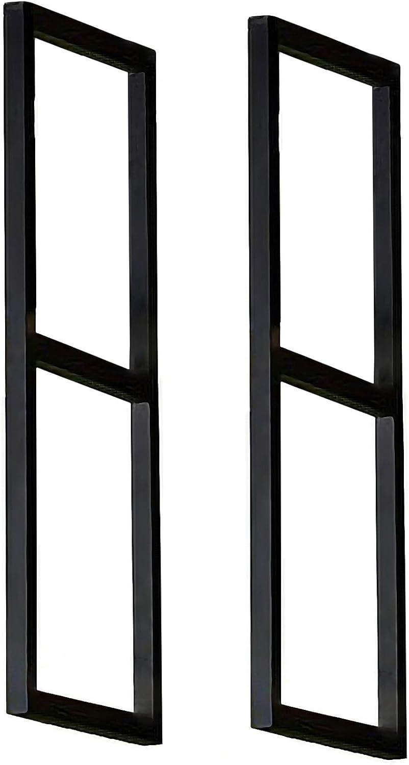 Support d'étagère flottant pour plafond en métal noir à 2 couches 30x80 cm