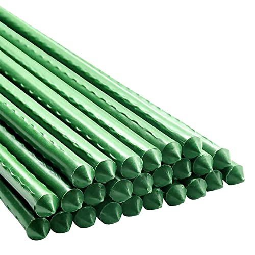 Garden Plant Stakes 48 Inch 4Ft Steel Plant Stick Support 25 Pack Tomato Stakes for Growing Climbing Plants Potted Plants Tomatoes Trees Cucumber Beans Fences Poles