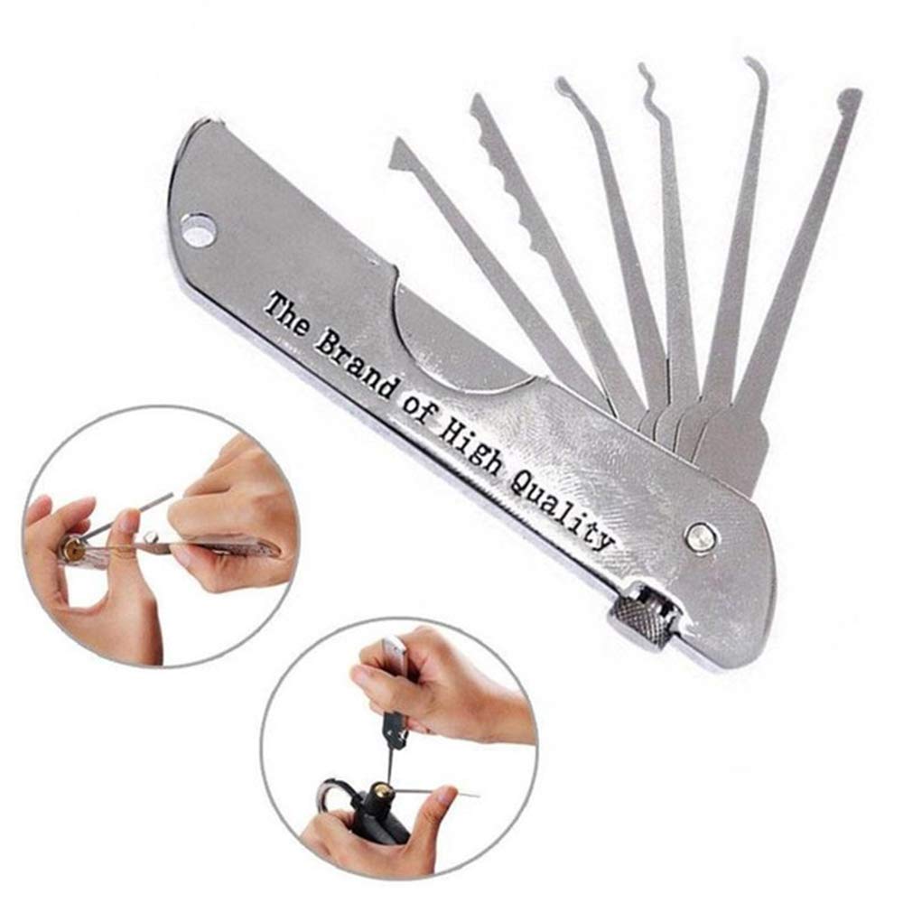 Loboo Idea Kit de crochetage 7 en 1 avec serrure d'entraînement transparente 2 en 1 E-guides en bonus pour serruriers débutants et professionnels (KABA Lock, Blanc)