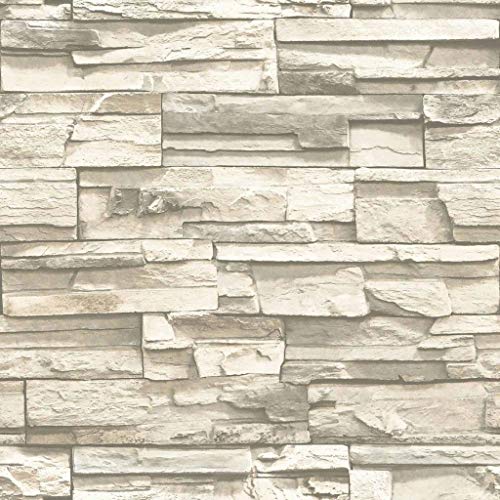 RoomMates RMK9026WP Natural Stacked Stone Peel and Stick Wallpaper