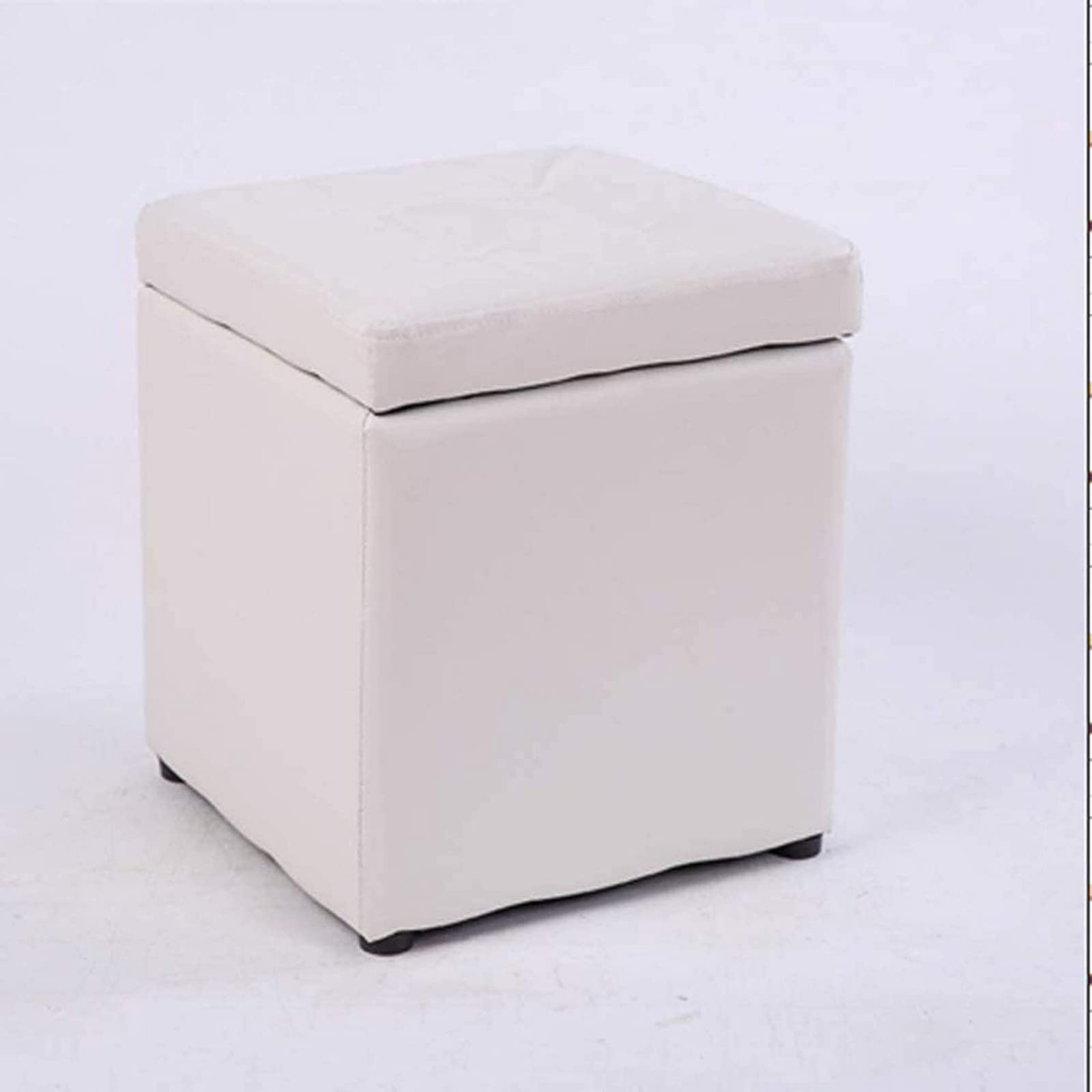 LMMIAOZ Portable Velvet Ottoman Footrest Stool with Storage, Square Pouf for Living Room & Bedroom, Stylish Footrest for Small Spaces, Multifunctional Accent Furniture