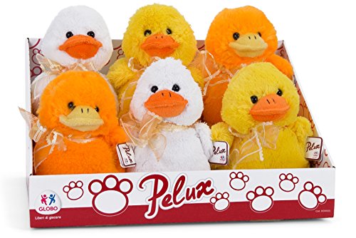 Globo Toys 6 Peluches de Pato Globo 83300 de 3 Colores, sentados y de 17 cm