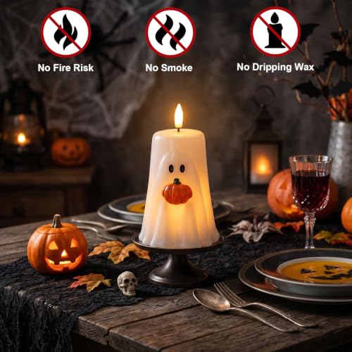 Image of GenSwin Halloween Ghost Flameless Candle Remote Battery Operated Candle