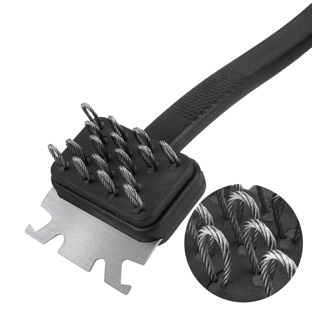 Aundhegrtt BBQ Grill Accessories Outdoor Cleaning Brush,304 Stainless Steel Wire Brush Head