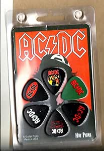 Amazon.com: AC/DC - GUITAR PICK SET - 6 PICKS - ANGUS Red Backing ...