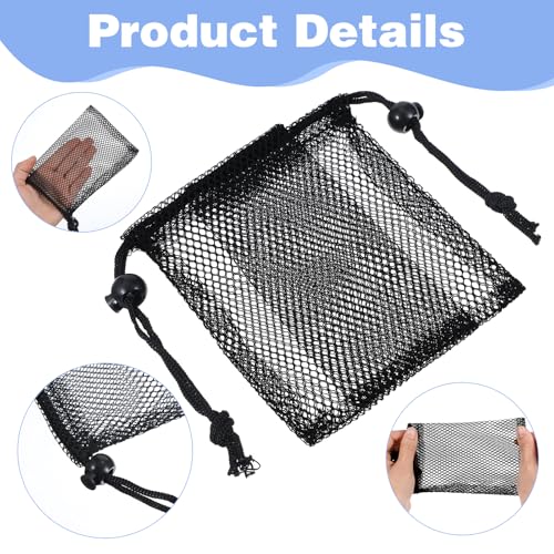 6 Pcs Small Mesh Bag, 6 x 4inch Mini Mesh Drawstring Bag, Portable Nylon Storage Bags,Travel Stuff Bags3