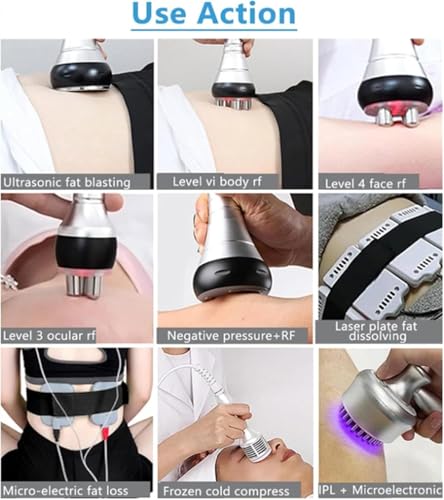 Máquina de cavitación - Masajeador profesional de elevación de la piel, radiofrecuencia y dispositivo de vacío multipolar para esculpir y contornear el cuerpo