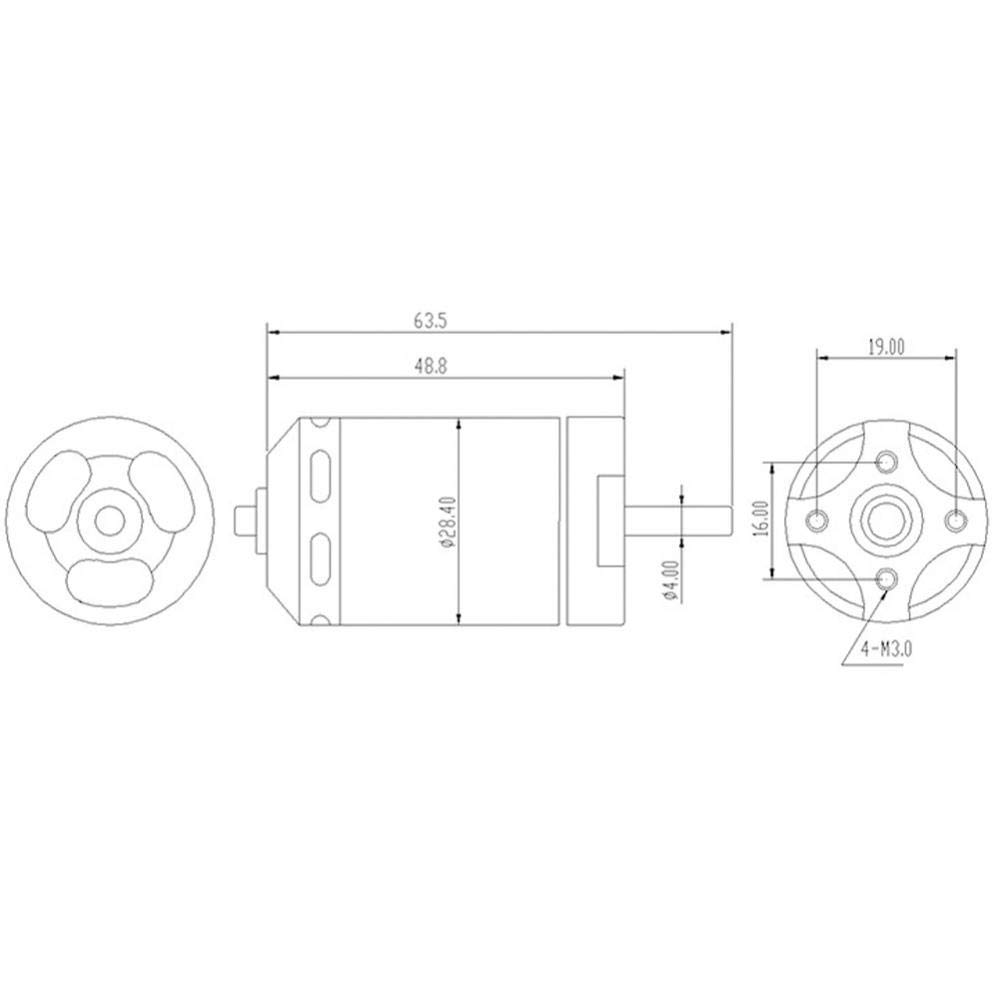 Dilwe Motore Aereo RC, 64 Condotti Kit di Motore Brushless 4500KV + Alimentazione dell' Adatto per Aeromobili Modello RC Fino a 1200g