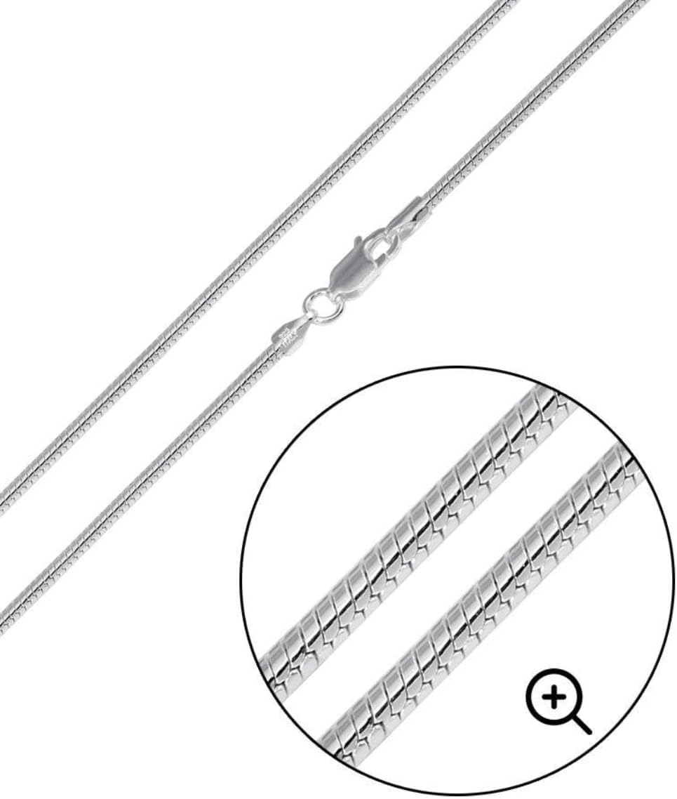925 Sterling Silver Italian Snake Chain Necklace - Secure Lobster Clasp, Perfect for Layering - Durable Necklace & Bracelet Chains for Everyday & Special Occasions