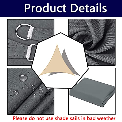 Voile d'ombrage triangulaire de jardin imperméable 2,5m abri d'auto cour