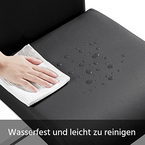 Foto von Yaheetech Esszimmerstühle 2er Set Esszimmerstuhl Schwingstuhl Freischwinger, 135 kg belastbar schwarz Kunstleder