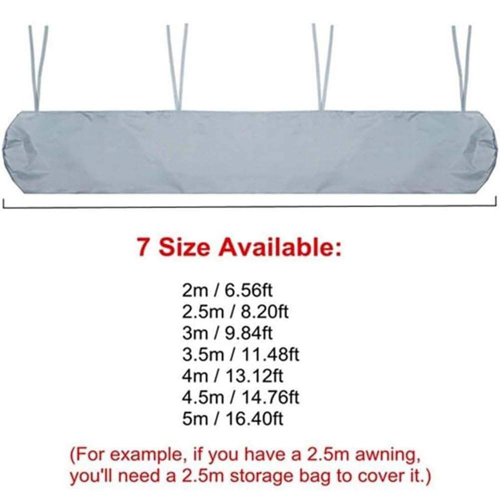 Auvent de Jardin Housse Store Banne d'extérieur 420D Oxford Bâche 2M-8M étanche Protection Solaire Anti-poussière UV Hiver (Gris, 7M)