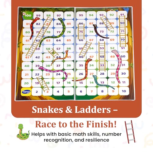 Image of Family Fun 4-in-1 Jumbo Board Game Combo | Ludo, Snakes & Ladders, Cricket & Car Racing | Indoor-Outdoor Travel Game | Best Gift for Kids, Friends & Adults