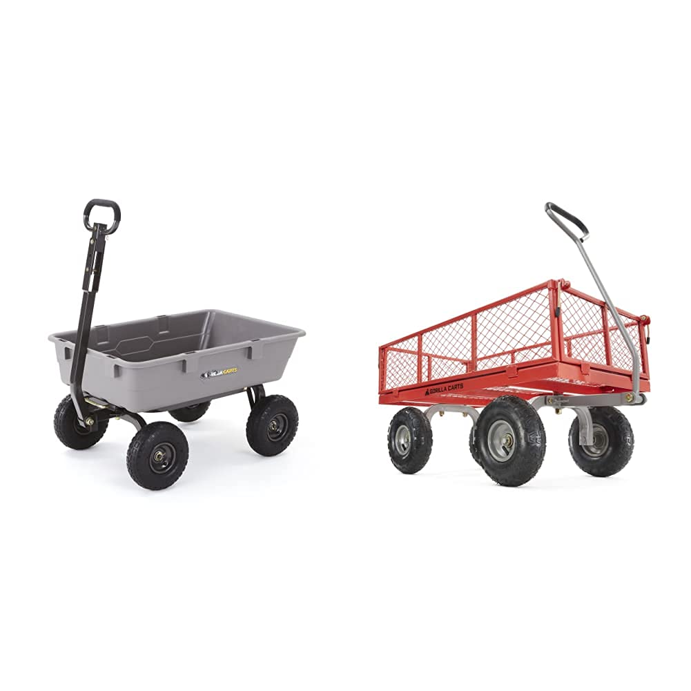 Buy Gorilla Carts Poly Garden Dump Cart with Steel Frame and 10