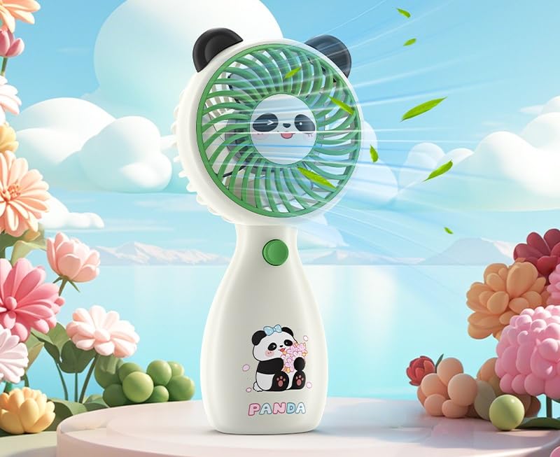 Image of DEOXY Mini Portable Fan, Powerful Hand Fan Cute Design 3 Speed Personal Small Desk Fan, Lightweight Rechargeable USB Handheld Fan for Girls, Women, Men, Kids, Indoor, Outdoor (Design 012)