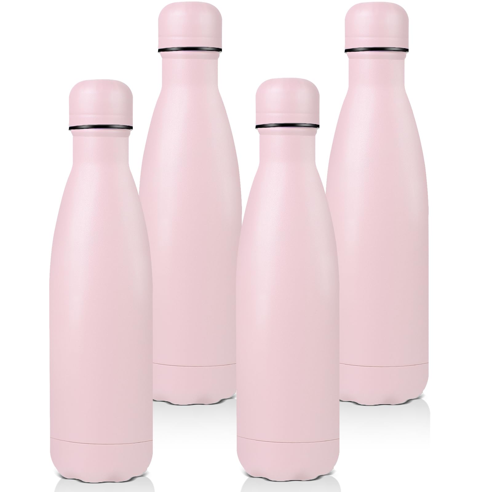 Volhoply 500 ml Insulated Water Bottles Multipack, BPA Free Water Bottle for Kids, Gym, Travel, Sports, Available in Packs of 1, 4, 8, or 12?Pink,4 Pack? — image 1
