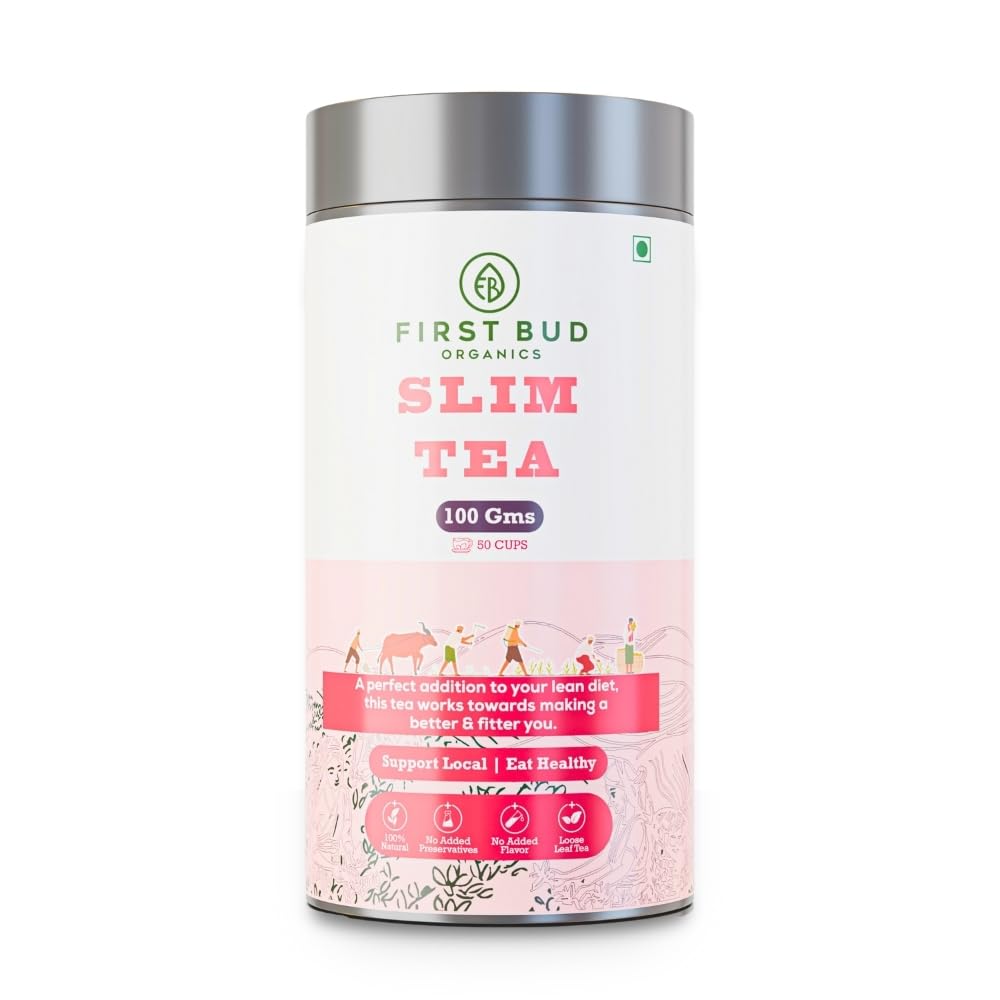 Slimming Tea - 100Gm, Natural Detox, Weight Management, And Digestive Support, Cleanse And Energize, Herbal Green With Garcinia Cambogia, Dry Ginger, Cinnamon, Coleus & Lemongrass