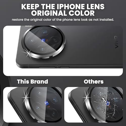 Image of FIRST MART Black Camera Ring Guard Protector for Vivo X200T | Tempered Glass with Metal Alloy Rings, HD Clear, Scratch Resistant, Case-Friendly | Pack of 1