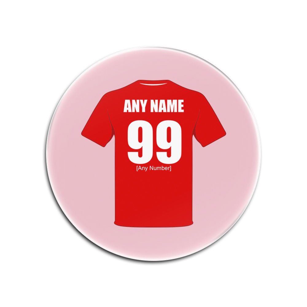 UNIGIFT Personalised Gift - Charlton Athletic Glass Round Coasters (Football Club Design Theme, Colour Options) - Any Name/Message on Your Unique Mat Pad - The Addicks Red Robins Valiants Army — image 1
