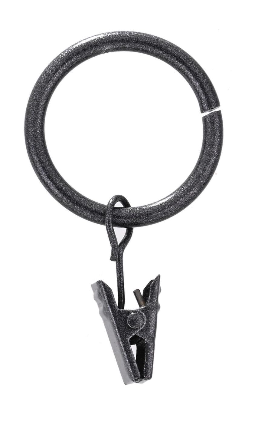 Lister Cartwright 19 mm Curtain Rings Gun Metal Metal Clip(10x Curtain Rings)