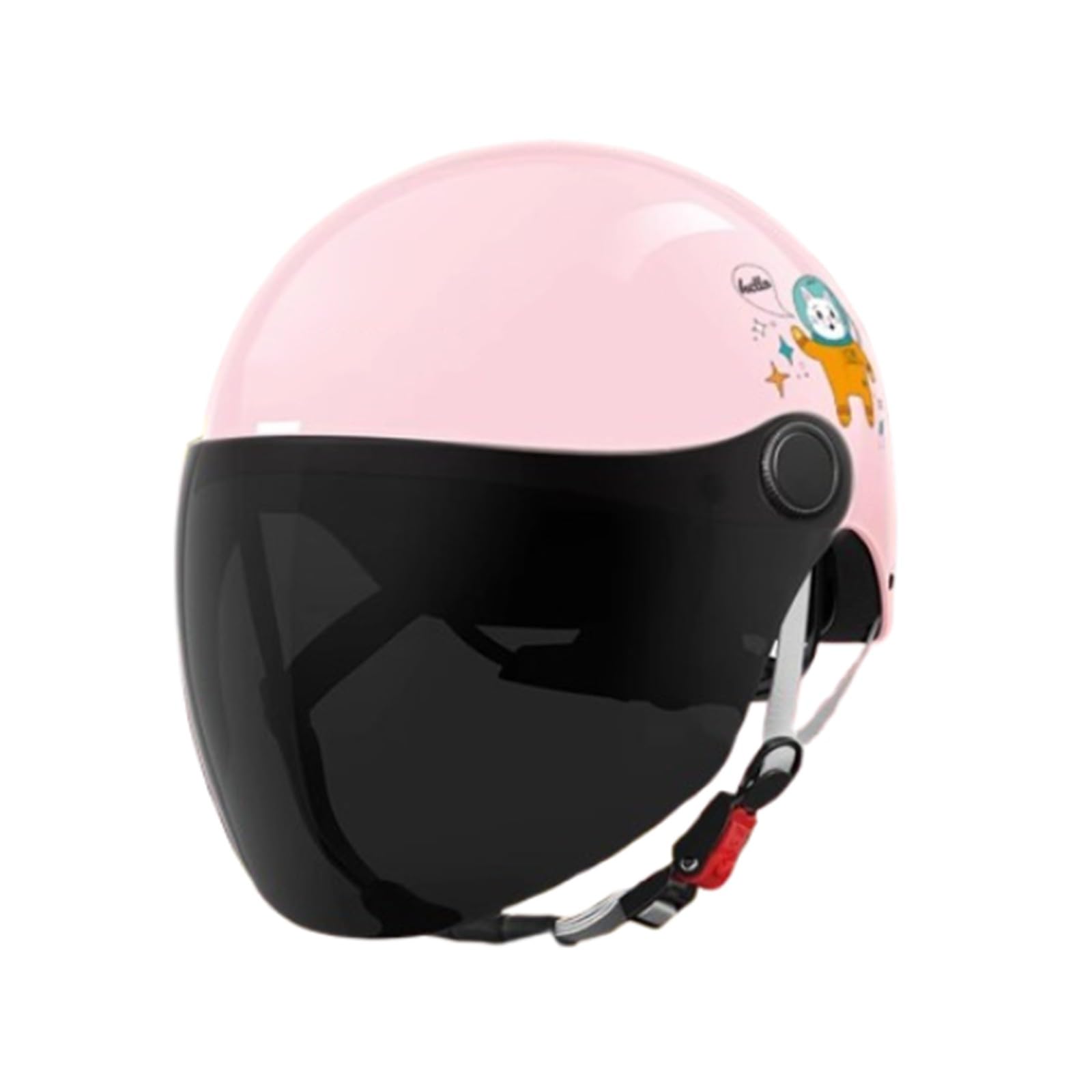 Cascos De Motocicleta para Niños con Dibujos Animados Casco Abierto 3/4 Casco Eléctrico De Media Cara con Visera Cascos para Niños Y Niñas Scooters ATV Homologados ECE F,50-58cm