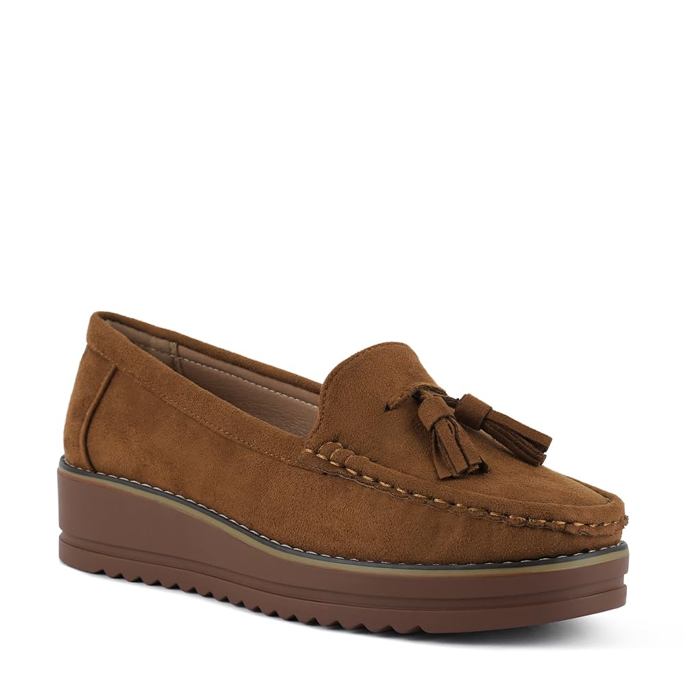 Platform Lug Sole Tassel Loafers Tan-image-18