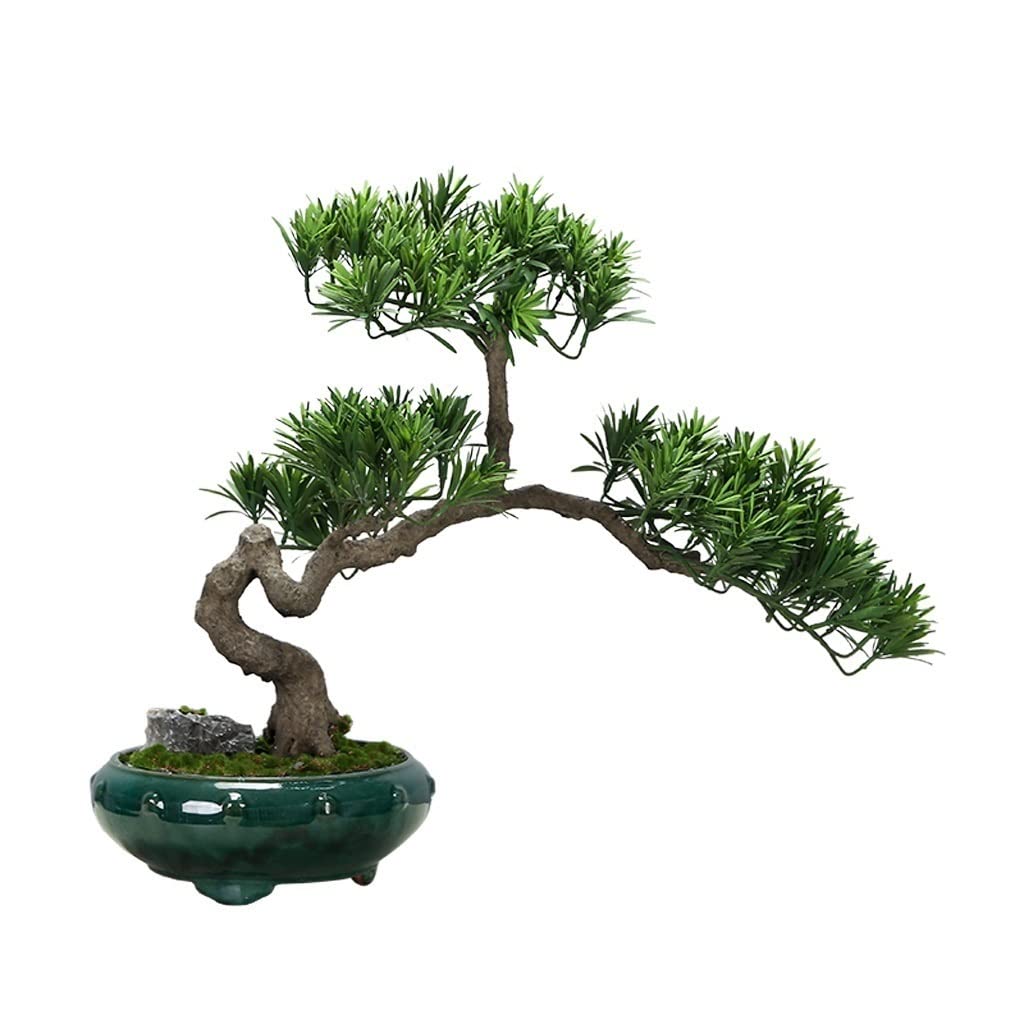 AYCDL Artificial Plants Indoor 21.6inch Artificial Bonsai Tree Plant Decoration Potted Simulation Plant Ornamental Tree Living Room Desk Porch Decoration Fake Plant,