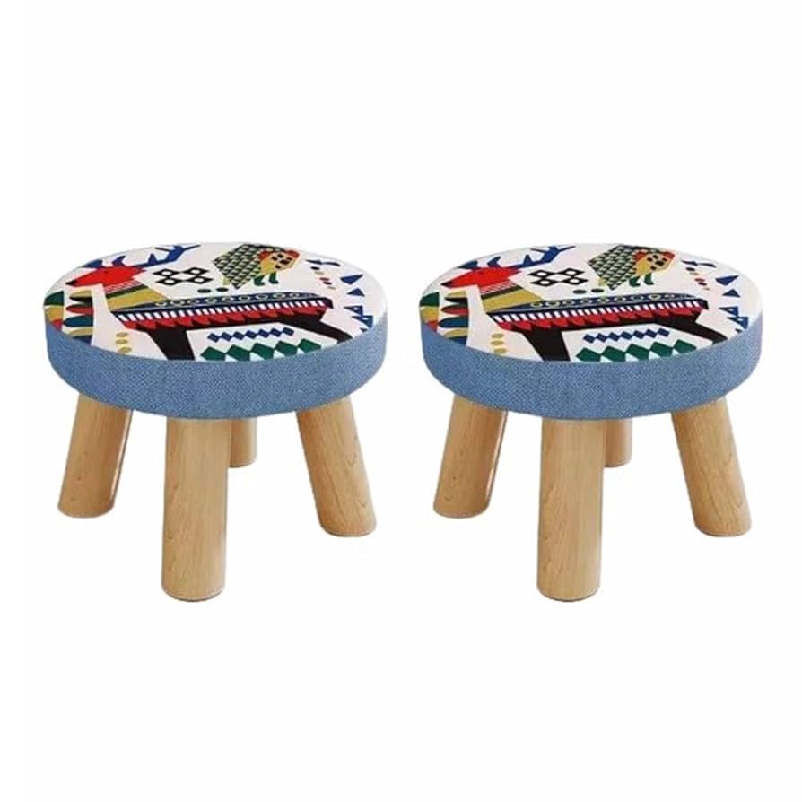木製円形スツール 2個セット 木製円形スツール 2個セット