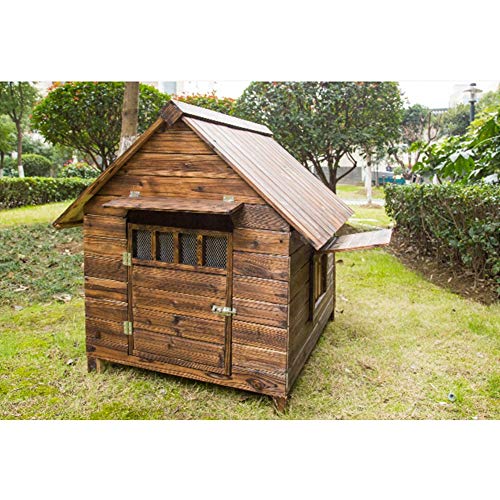 Accogliente Casa Per Animali Domestici Verniciato, Rifugio Per Cani In Legno Rialzato Con Tetto In Asfalto, Letto Per Gatti Per Interni, Canile Robusto A Prova Di Tempo Per Cani Di Grandi Dimensioni,