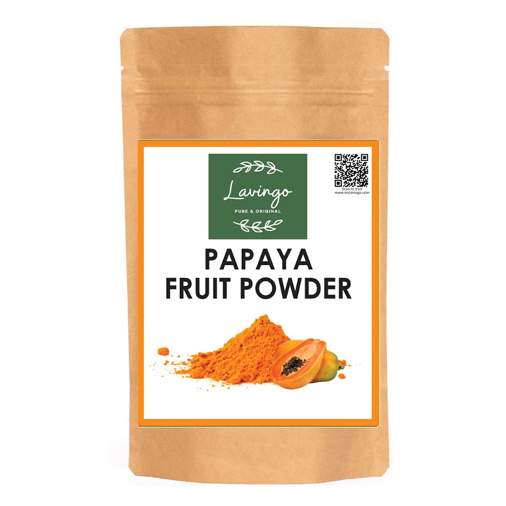 Lavingo Papaya Fruit Powder | Carica Papaya | 8.81 Oz (250 gm) | Superfood Drink Mix Supplement | Mix in Smoothies Shakes Cooking & Baking Recipes I Papaya Skin Pack | Non GMO Gluten Free