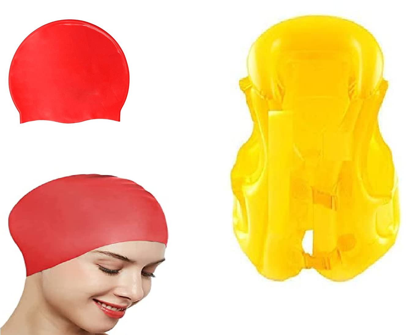 Baal Swimming Safety Jacket with Silicon Swim Cap for Kids and Adults