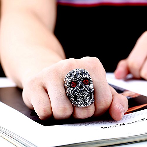 Image of Genuine Stainless Steel Ring Jewelry for Men Fashion Punk Biker Skull Rings