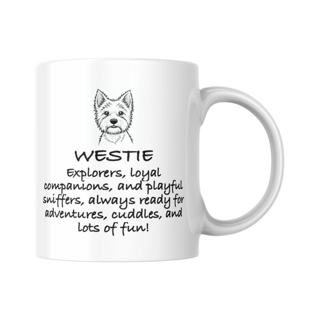 Dog Lovers Ceramic Mug - 11oz White Ceramic Coffee Cup | Cute Dog Mum/Dad Gift, Funny Pet Owner Mug | Dog-Themed Tea & Coffee Mug | Dishwasher & Microwave Safe (Westie) — image 1