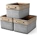 Sorbus Storage Large Basket Set [3-Pack] - 15 L x 10 W x 9 H - Big Rectangular Fabric Collapsible Organizer Bin Box with Carry Handles for Linens, Towels, Toys, Clothes, Kids Room, Nursery (Grey/Tan)