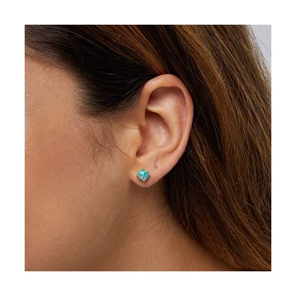 Opal-Stud-Earrings-Sterling-Silver-Solitaire-Style-Jewelry-For-Women-Girls-4-Prongs-Setting-5mm 18K Gold Plated Opal Stud Earrings for Women Sterling Silver 5mm Solitaire Green Opal 4 Prongs Setting Simple Earrings For Girls