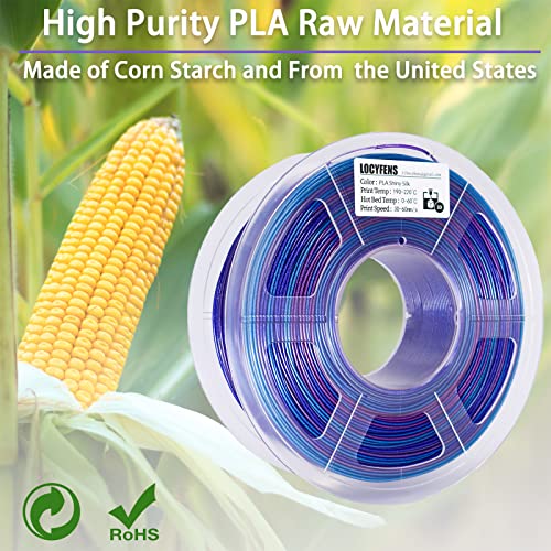 Image of Rainbow PLA 3D Printer Filament, PLA Filament 1.75mm, Shiny Color Change Rainbow PLA Filament, + /- 0.02mm, 3D Printing Filament 1kg /2.2lbs