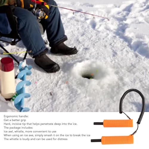 Leopacat Eispickel-Pfeifen-Set, Sicherheitswerkzeug zum Angeln, Zubehörset zum Brechen, Flexible Spitze, Schutzhülle, komfortabler Griff, tragbare Notfallausrüstung, passend zum