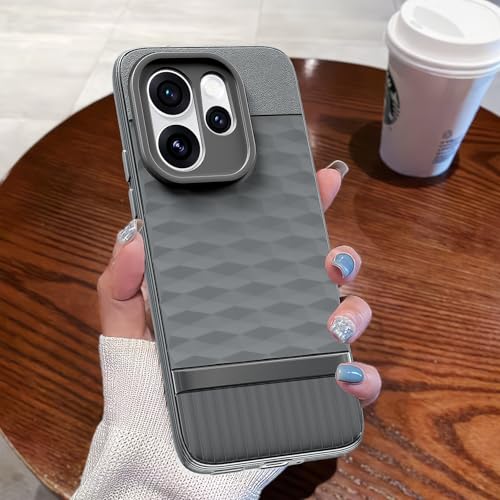 Image of Pikkme Back Cover for Oppo Reno 15 Pro Mini 5G Camera Protection 3D Hexa Cube Design Silicone Protective Bumper Case (Grey)