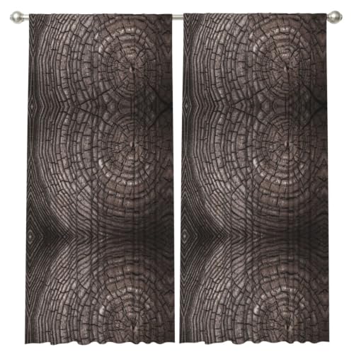 Light Filtering Rod Pocket Curtains 52x84 Inch 2 Panels For Living Room