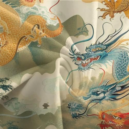 Ensemble de literie dragon 3D parure lit simple 135x200cm microfibre douce