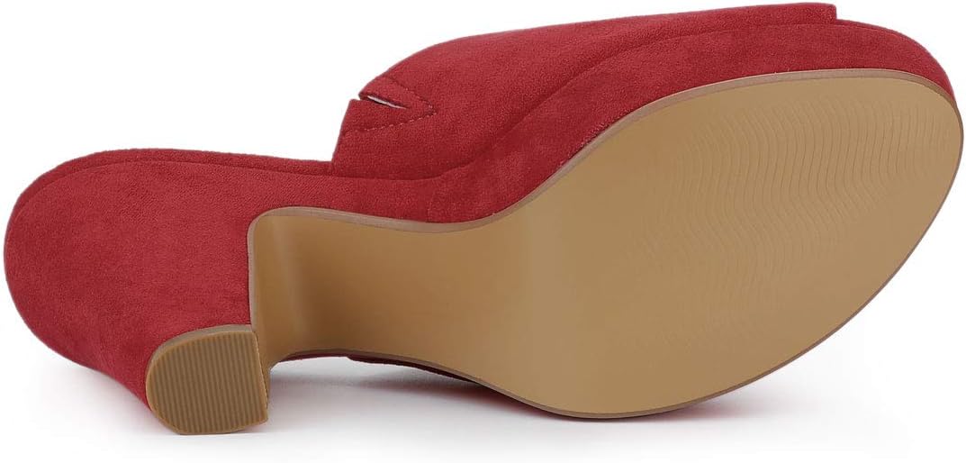 Allegra K Women's Open Toe Platform Chunky Heel Slides Sandals - Image 6