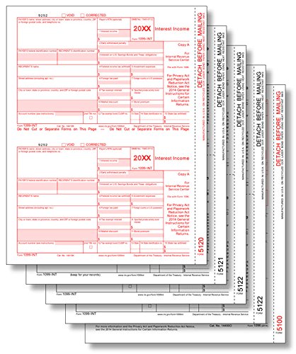 Egp Irs Approved 1099 Int Laser Tax Forms, 4-Part Set For 25 Recipients #TOP5