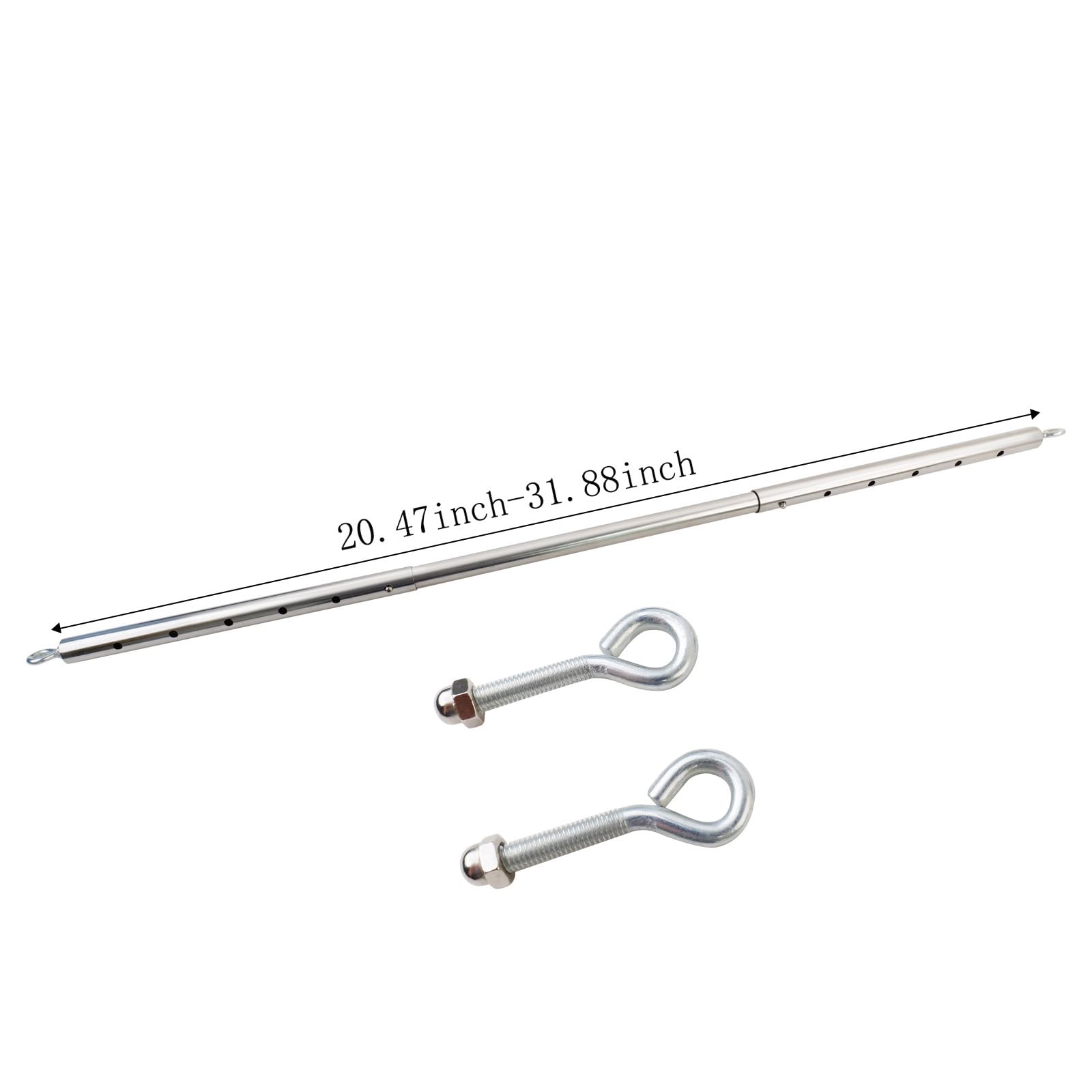 Spreader Bar Silver/Black Adjustable Exercise Stainless Steel Bar, Yoga Training Fitness Gear, Workout Bar,Sports Gym Kit (Silver)