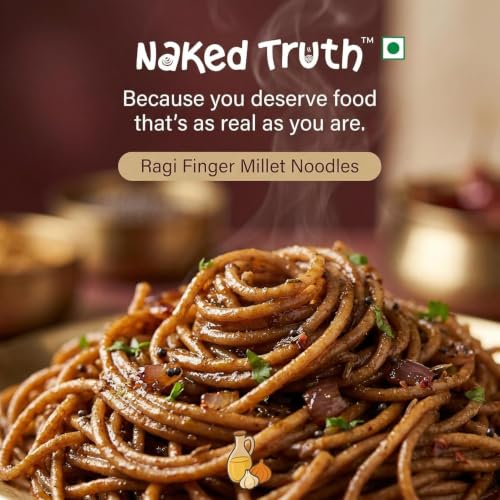Image of Naked Truth Millet Noodles | Instant Whole Grain Millet Noodles | Healthy & Delicious | Easy-to-Cook Noodles for Snacks, Lunch & Dinner (215 g (Pack of 2), Ragi noodles)