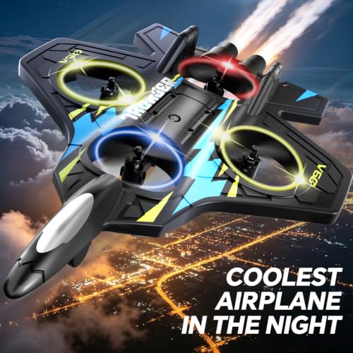 Image of 4DRC Foam RC Planes Remote Control Airplanes for Kids Adults, RC Airplane Fighter Jet with Light, 360 Flip Fighter Jet Toys, Stunt Roll, Airplane Toy Gifts for Kids Boys